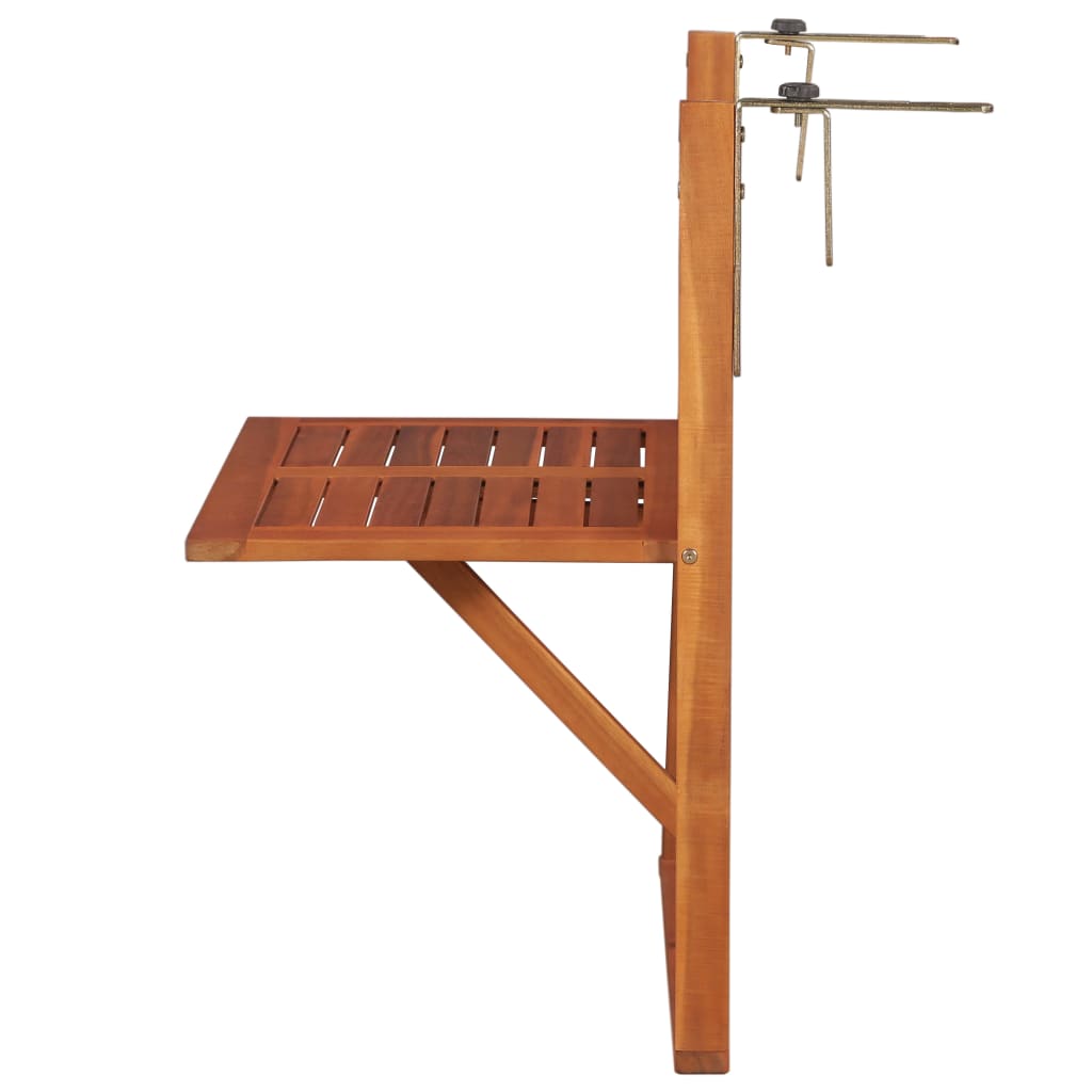 Balkon-Hängetisch aus massivem Akazienholz 64,5x44x80cm