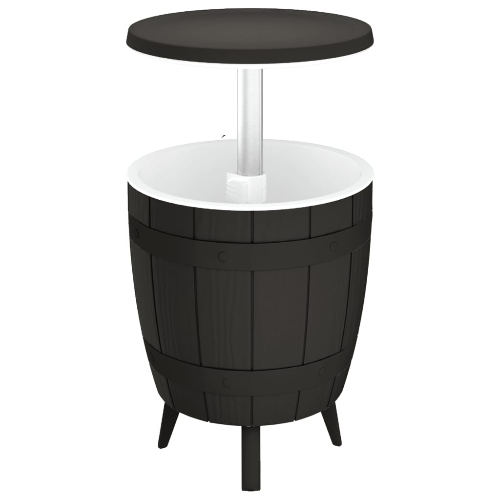 3-in-1 Tisch mit Eiskühler aus Polypropylen Schwarz/Hellbraun (2Farben)