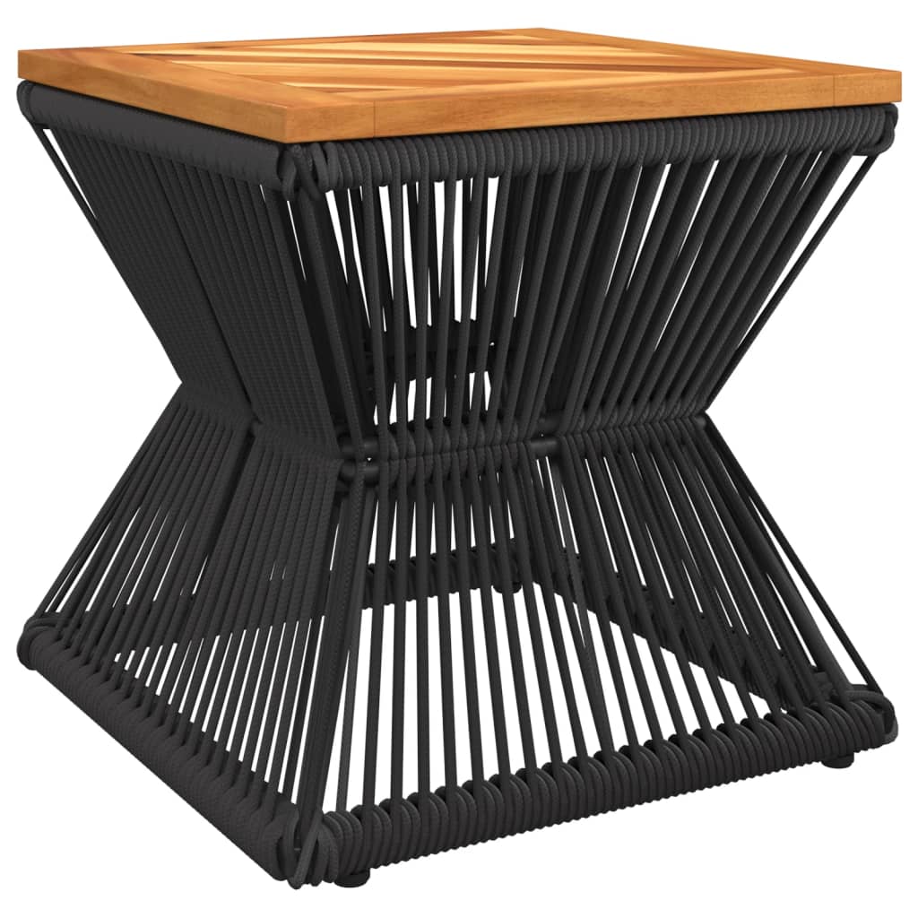 Couchtisch mit Drahtgestell aus massivem Akazienholz Schwarz 38x38x38cm