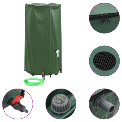 Wassertank / Regentonne mit Wasserhahn Faltbar aus PVC 100L