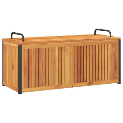 Gartenbox aus massivem Akazienholz & pulverbeschichteten Stahl 45/85/110 x 45 x 42/53cm (3Größen) [Digital]