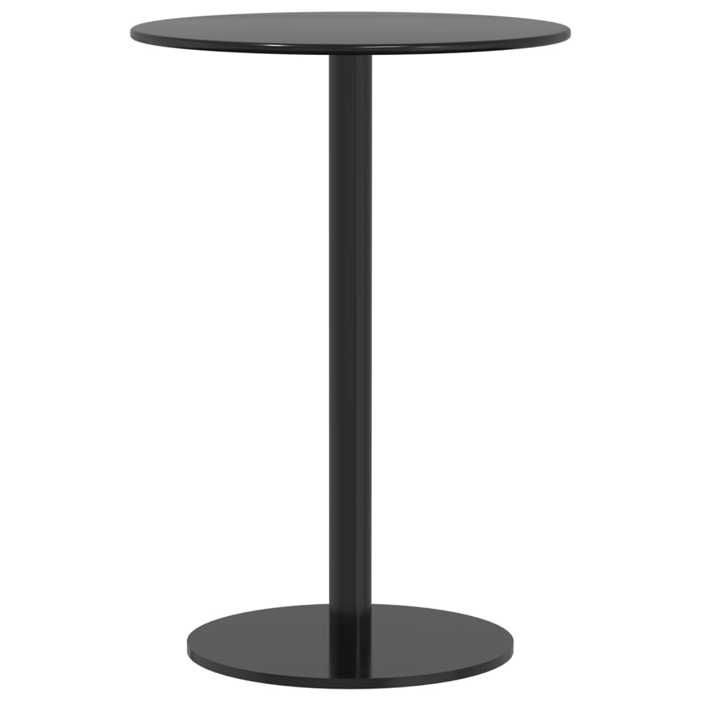 Gartentisch rund aus pulverbeschichtetem Stahl Schwarz Ø50x72cm